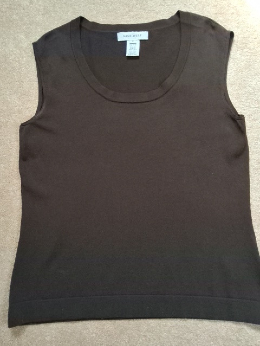 Nine West Brown Sleeveless Knit Tank